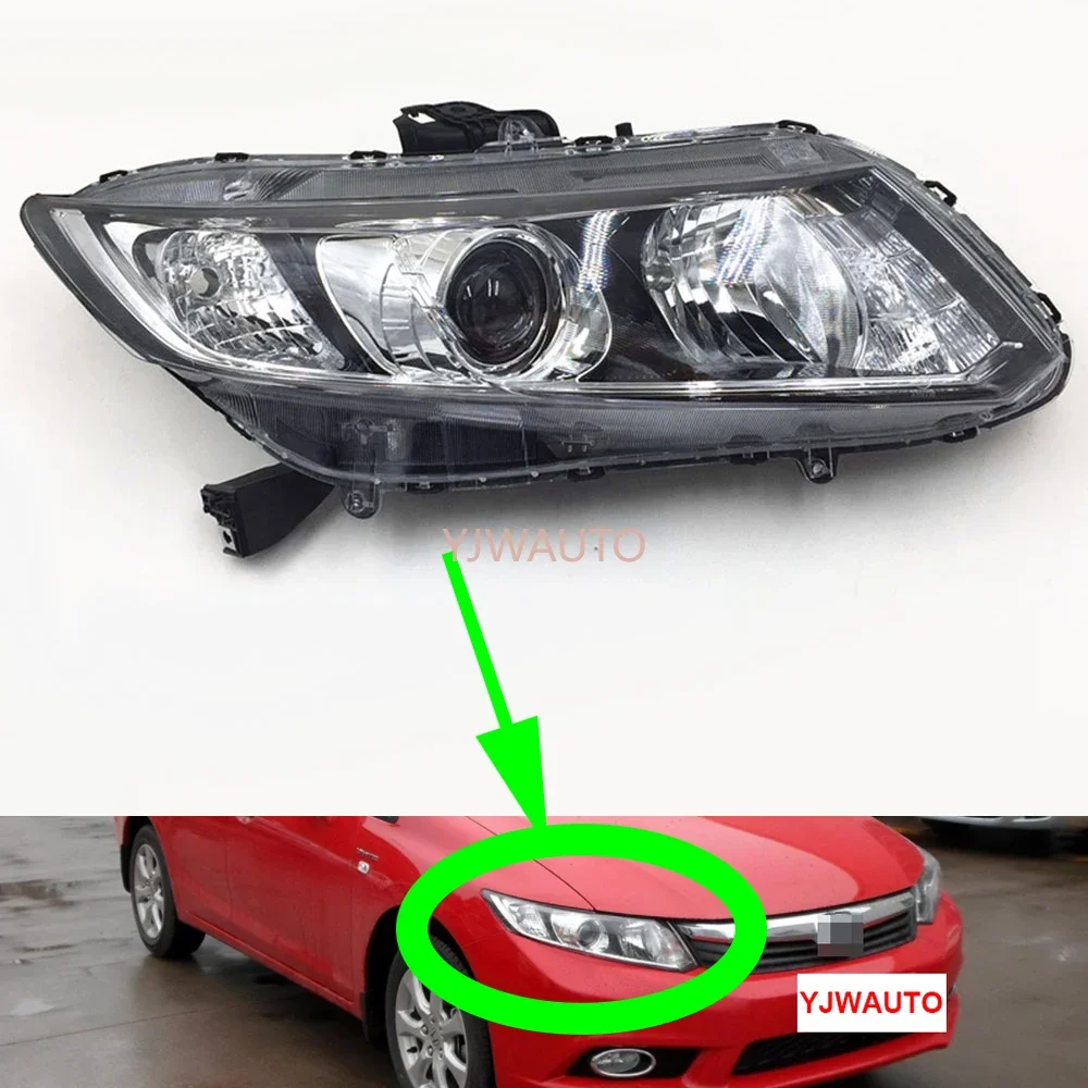 Para Honda Civic 2012 2013 2014 2015 faros de coche conjunto de faros delanteros de repuesto conjunto de luz automática completa