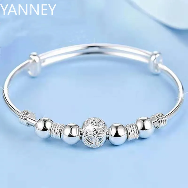 Popular brands 925 Sterling Silver Charm lucky beads Bangles for women bracelets fashion party wedding engagement jewelry