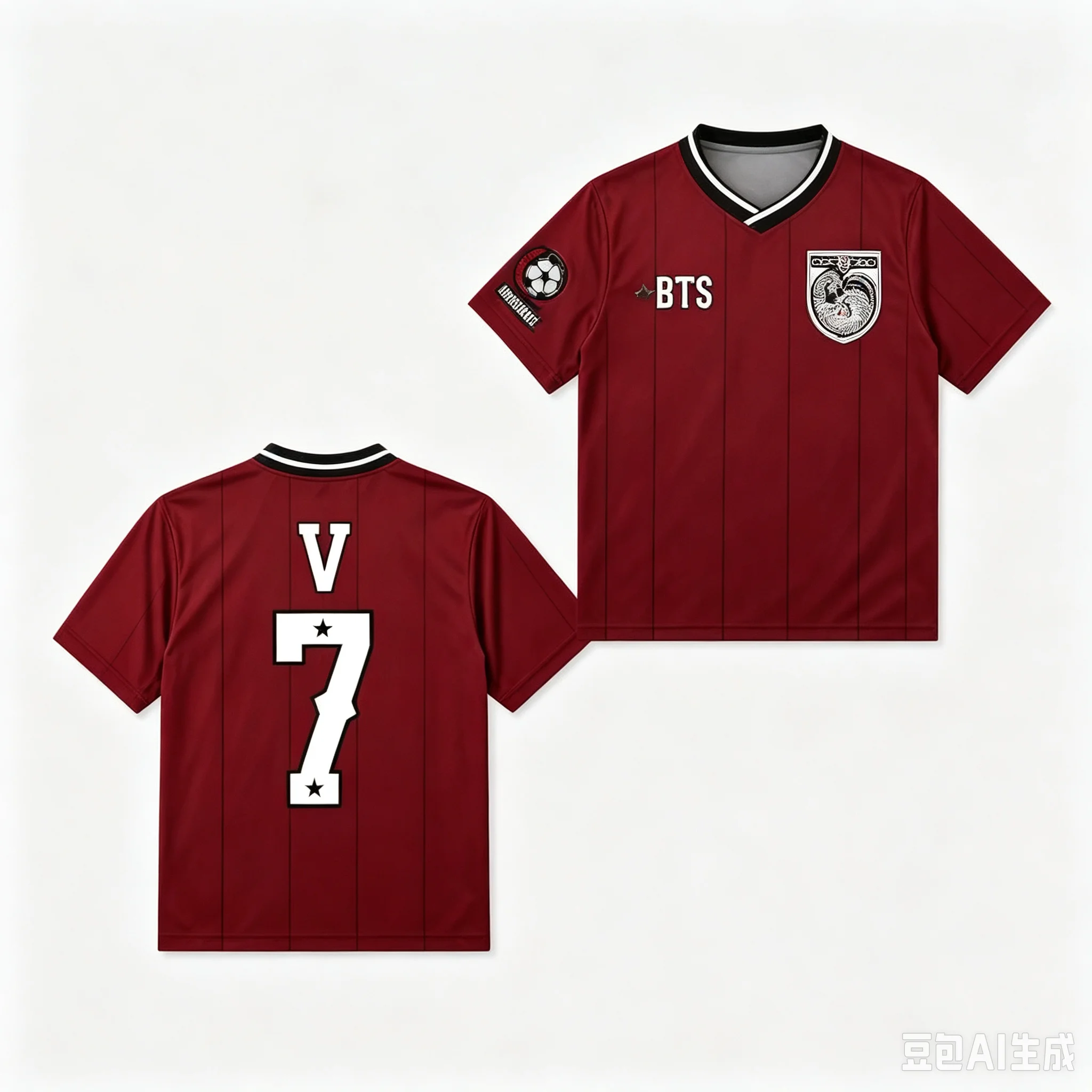 Kpop-Fan-Trikot, Nummer 7 Aufdruck, weinrotes Fußballtrikot, Familien-Matching, Polyester-Sport-T-Shirt, Kpop-Fan-Merch, lässige Streetwear – Detail 10