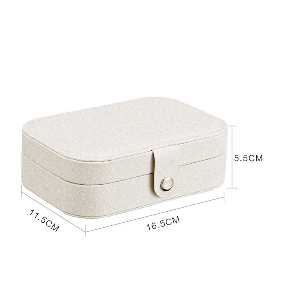 Korean Style Fresh And Simple Girl Earrings Plate Jewelry Box Protable Leather Earrings Ring Multi-function Jewelry Storage Box