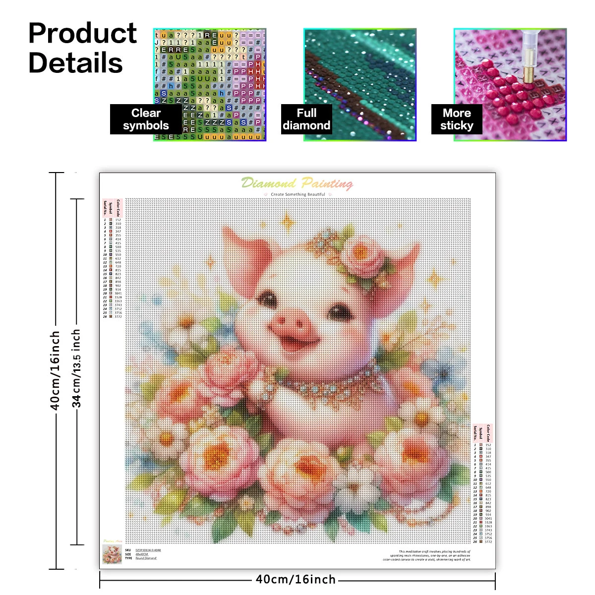 CHENISTORY 5D Pig Diamond Painting Full Square Cross Stitch Diamond Embroidery Sale Rhinestones Pictures Animals Diamond Art