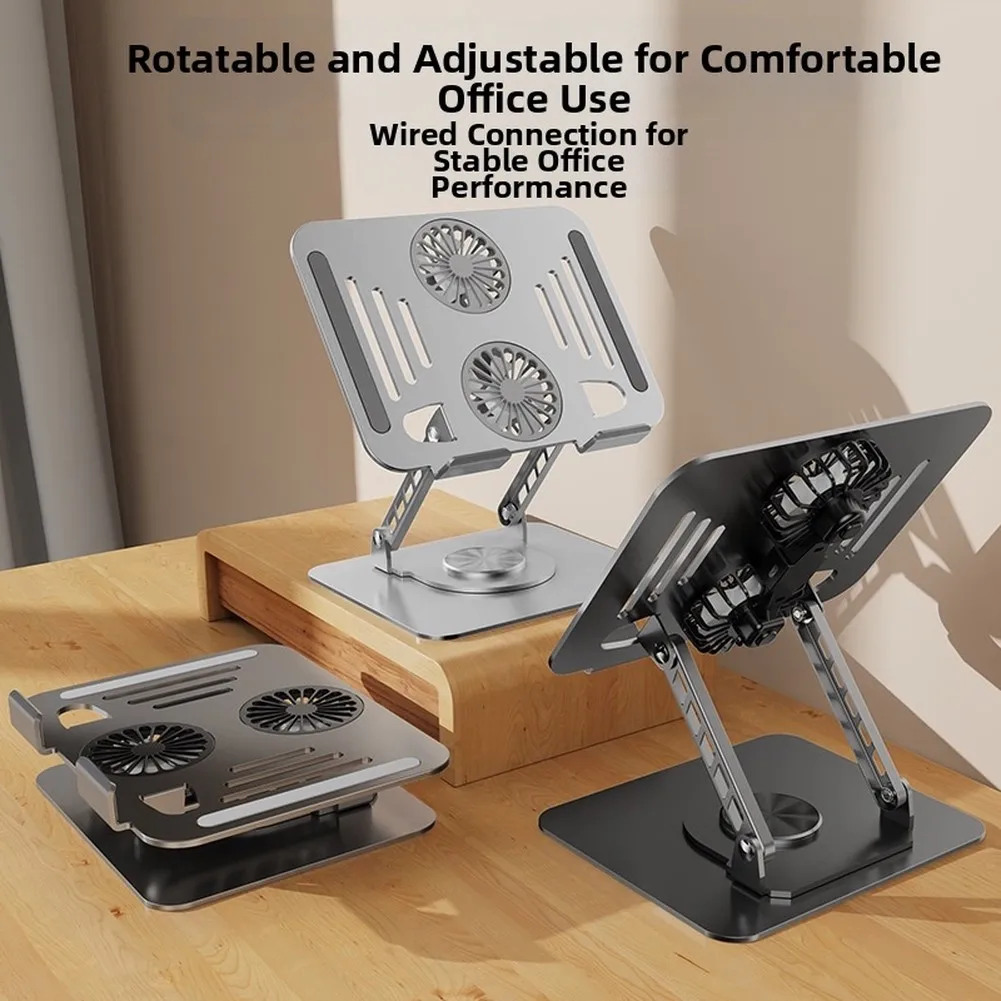 2 Fan Laptop Cooler Stand Lifting Laptop Cooling Stand Notebook Riser Anti-slip For All Tablet Laptop Adjustable Bracket Tools
