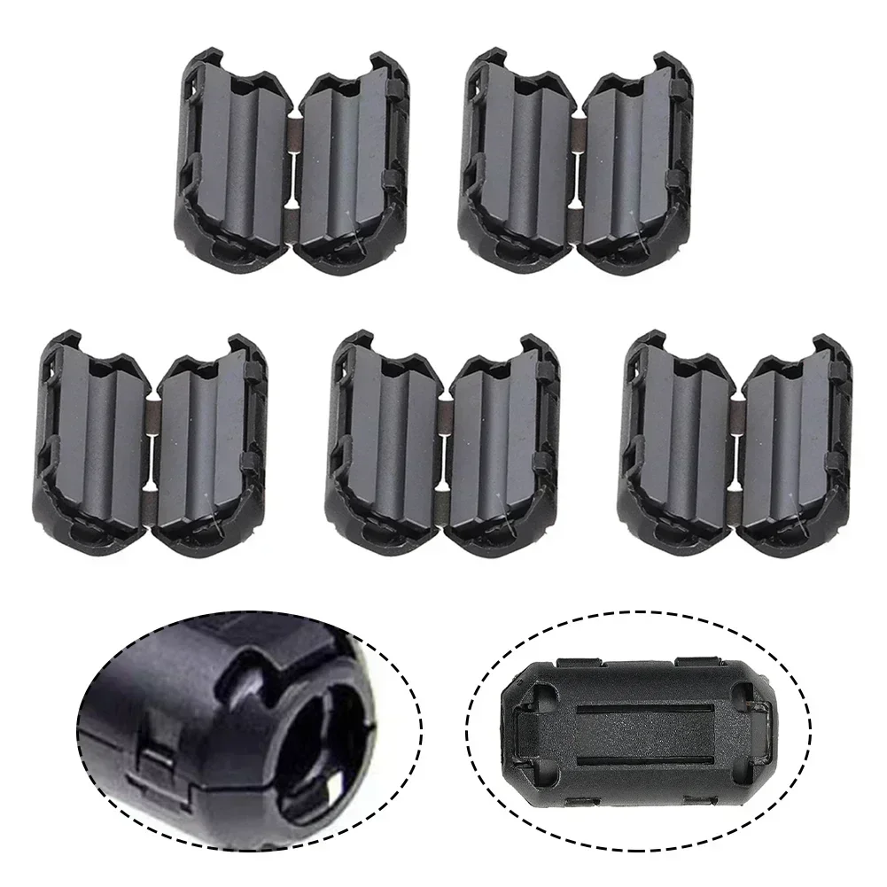 5 peças 3.5/5/7/9/13mm núcleo de ferrite supressor de ruído filtro anel braçadeira de cabo rfi para cabos para cabo de alimentação de áudio e vídeo