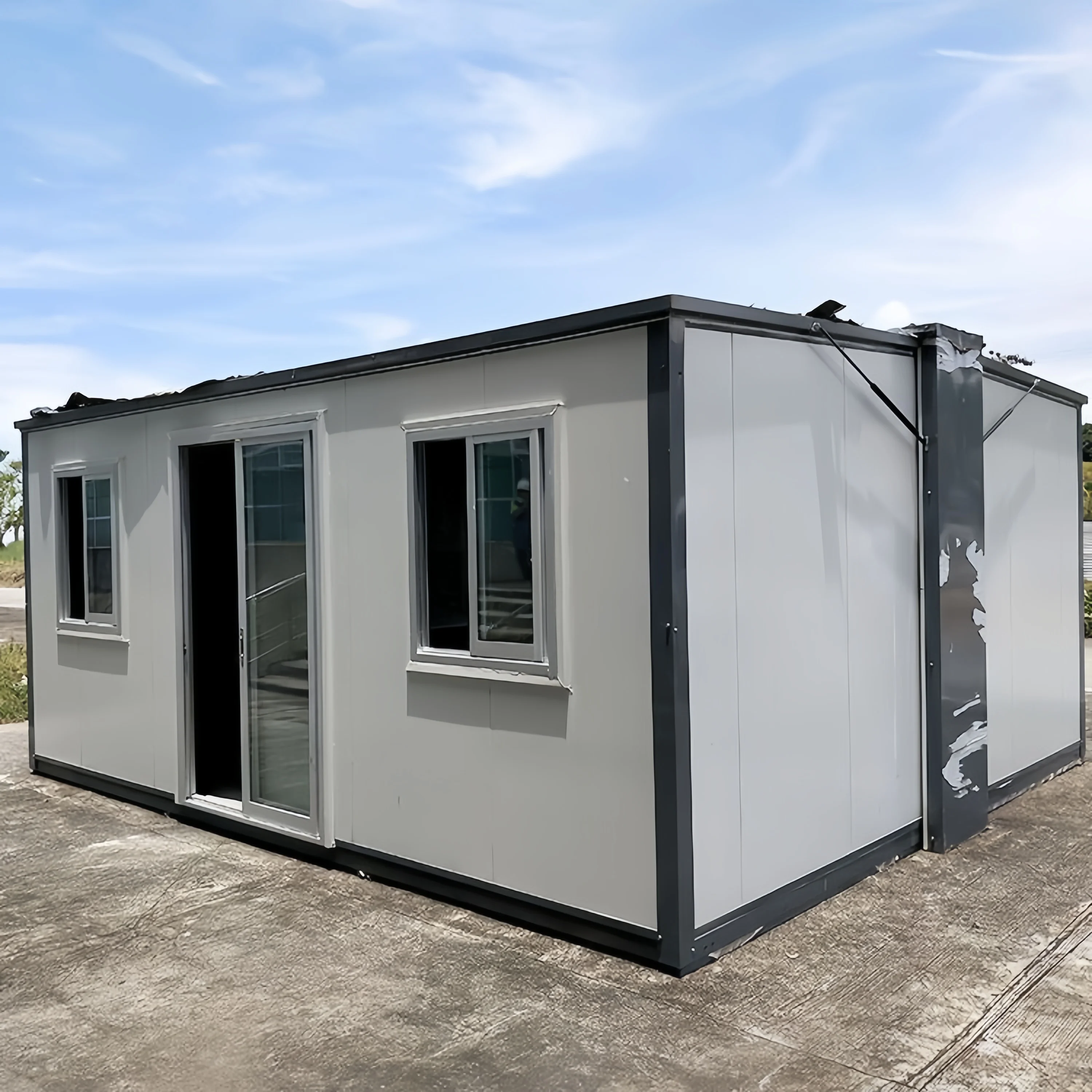 Cabina Modular móvil de 30 pies, portátil, extensible, plegable, contenedor prefabricado, hecho de Panel sándwich