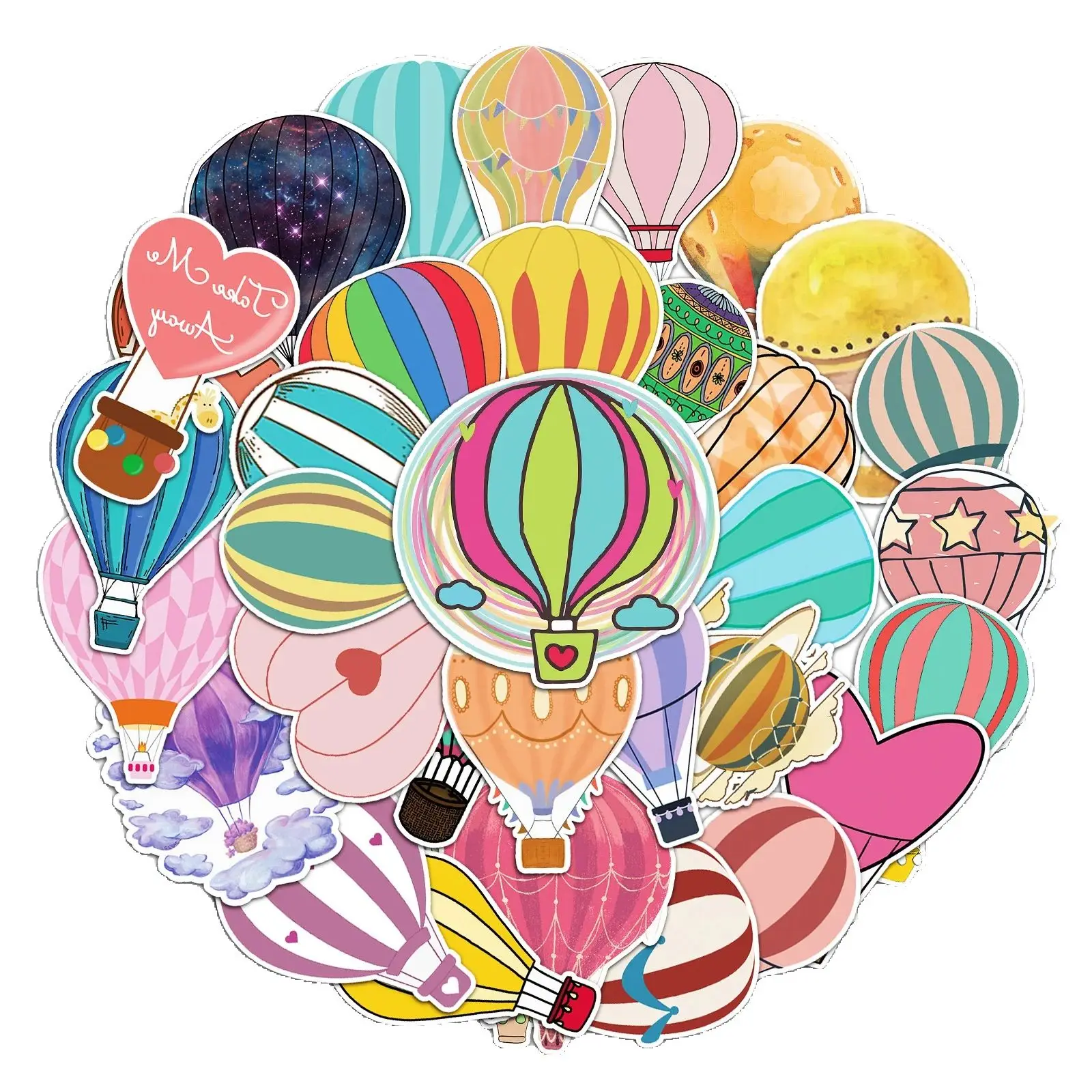 50pcs personalized hot air balloon cartoon cute little fresh graffiti sticker suitcase notebook refrigerator