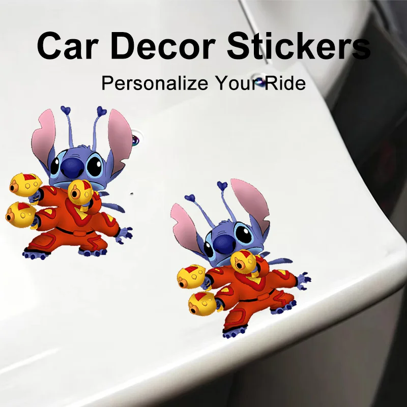 

Stitch Car Stickers Trendy UV Printing PVC Decals Waterproof for Car Side Body Electric Scooter Computer Case DIY Decor