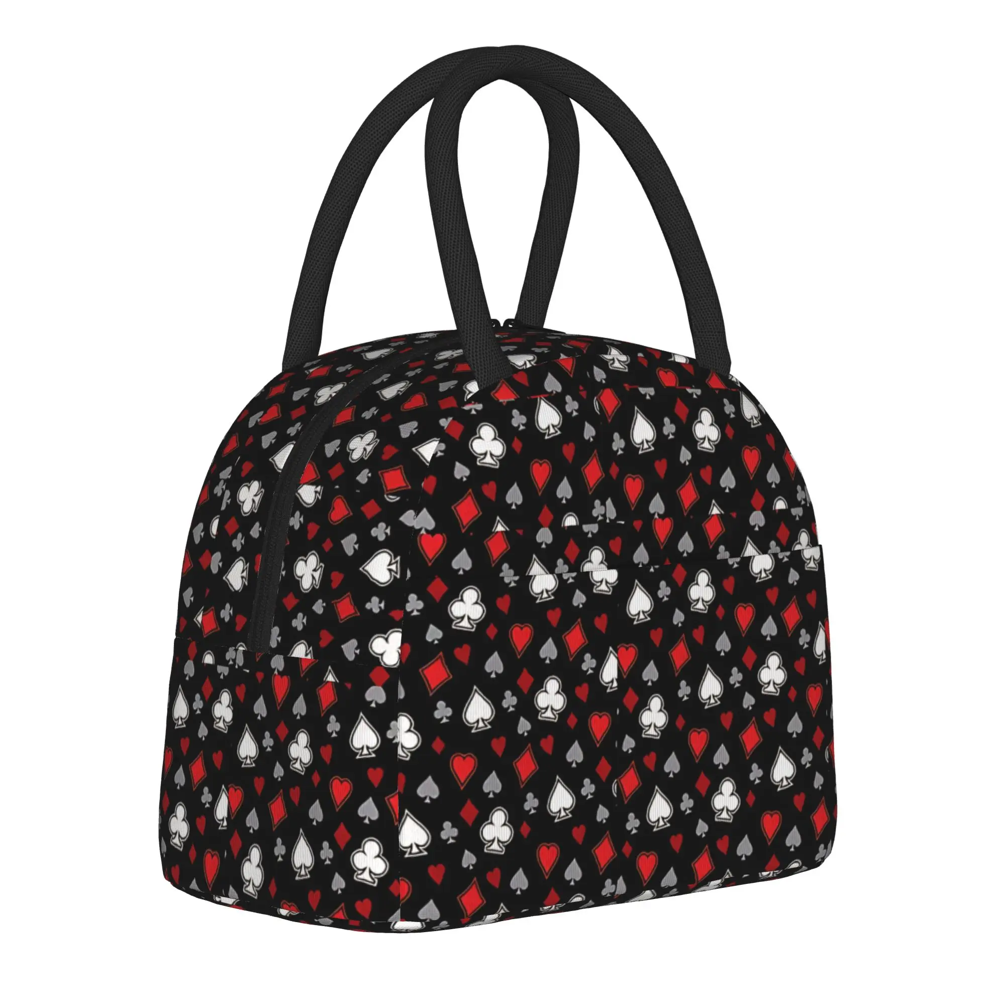 Vintage Casino Poker Gambling Chips Pattern Insulated Lunch Bag High Capacity  Meal Container Cooler Bag Tote Lunch Box Office