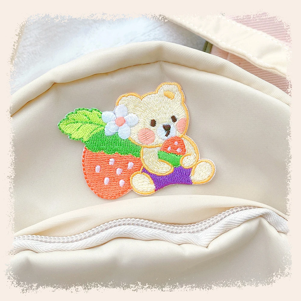 MAXSIN FUN 1 Piece Stick on Patch 4-6cm Embroidery Animal Fruit Sticker for Garment DIY Decoration Small Size Adhesive Backing