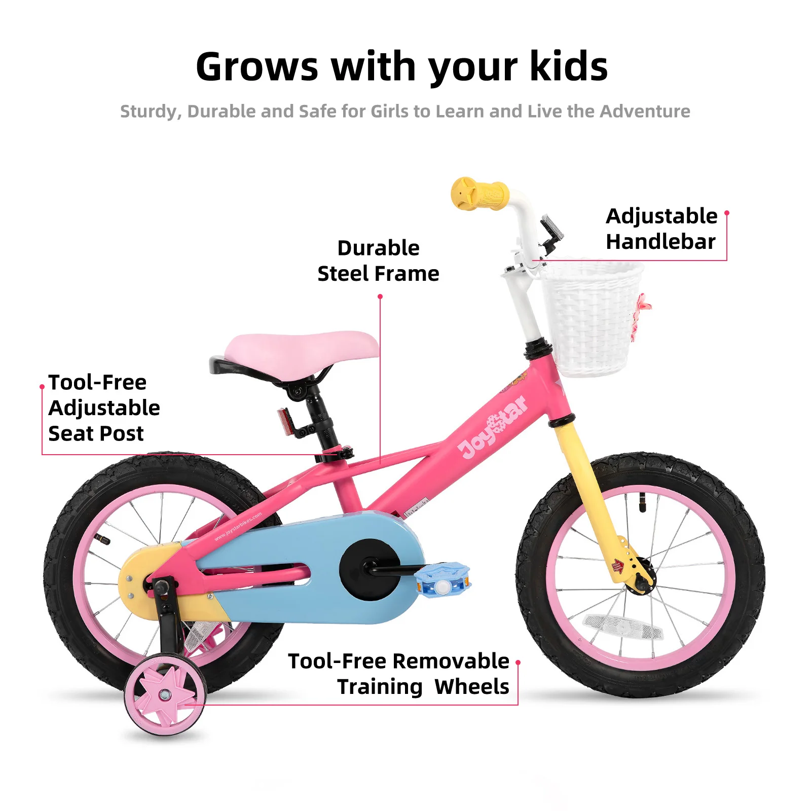 US free shipping Kids Bike 12 14 16 Inch Bicycle for Boys Girls Ages 3-9 Years, Multiple Colors