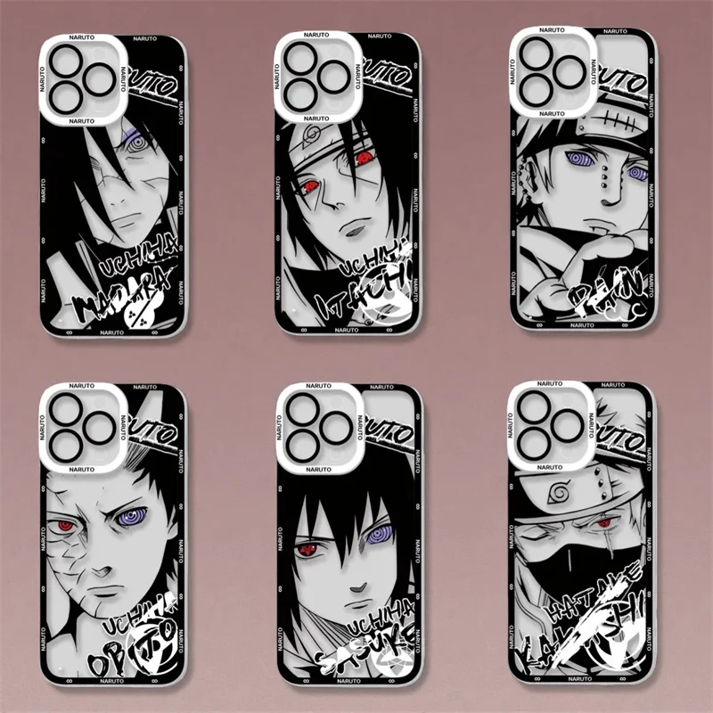 Anime Naruto Minato Madara Handyhülle für iPhone 17e 17 16e 16 15 14 13 12 11 Mini Air Pro Max Plus Transparente Weiche Schutzhülle