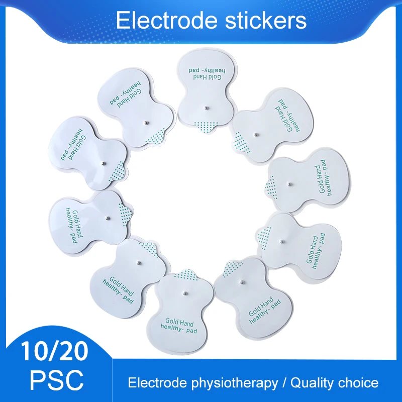 

10/20PElectrode Pads Reusable Massage Patch for Tens Electrodes Digital Therapy Machine 3.5mm Plug Silicone Gel Electrode Pads