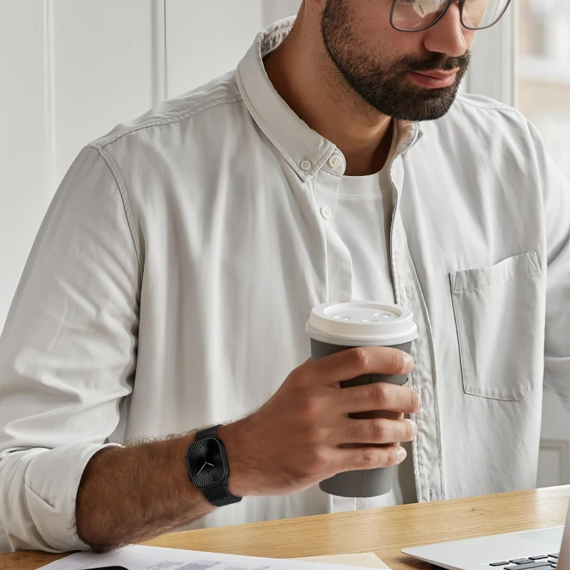 Tali Logam untuk Tali Jam Tangan Apple 49Mm 46 42 44 40 38 41 45Mm Gelang Lingkaran Milan IWatch Seri 10 9 8 Se 7 6 5 4 Ultra 2