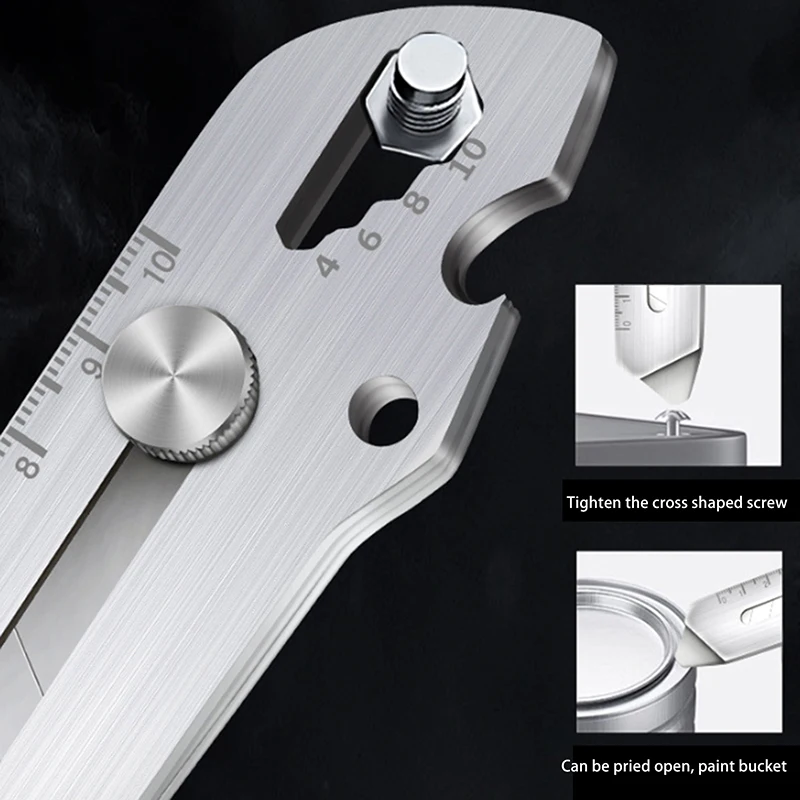 6 In 1 Retractable Utility Knife Multi-Function Opener Box Cutter Portable Office Home Courier Unboxing Stainless Steel Knifes