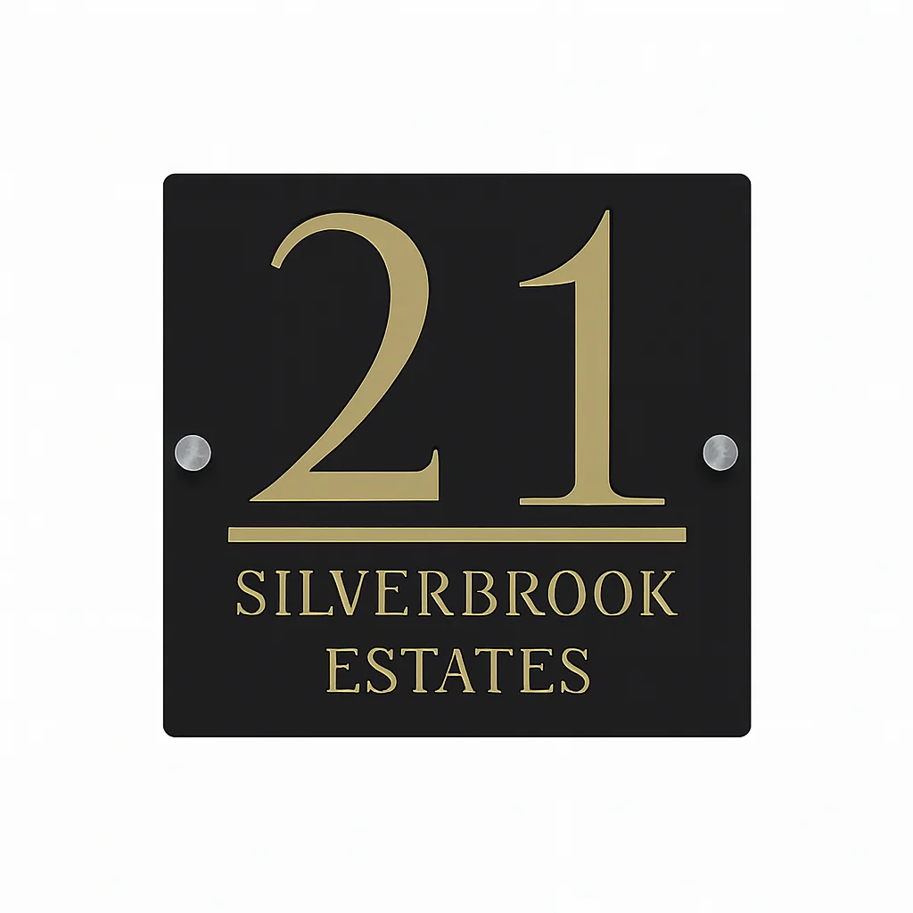 

Персонализированная лазерная резка, акриловая вывеска с номером дома, адресная табличка, 3D черное золото, настенные вывески для ворот виллы, уличная тарелка, домашний декор