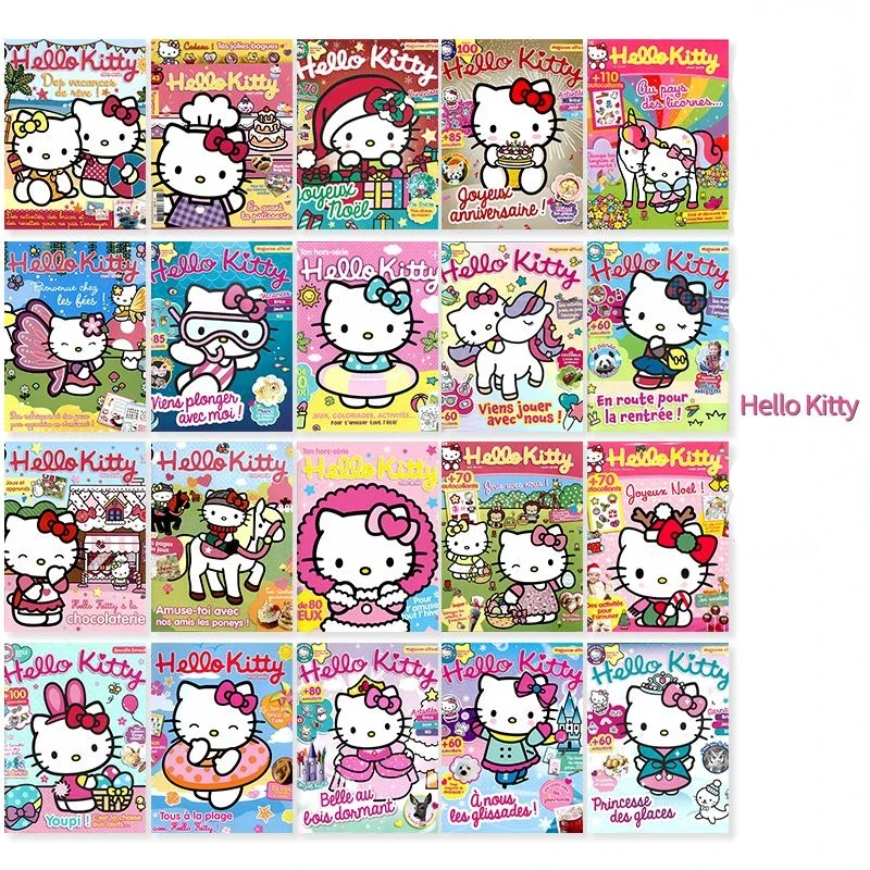 

20 шт./компл. Kawaii Hello Kitty плакат наклейки милый журнал Sanrio мультфильм постеры кошка спальня общежитие украшения стикер стены