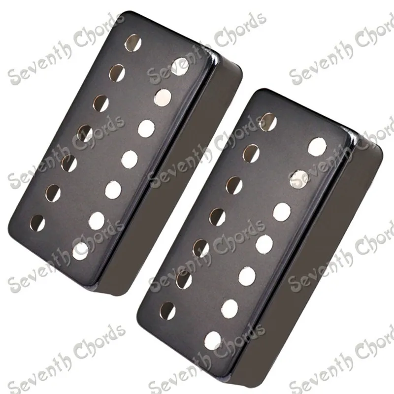 2 Pcs Brass 7 String Electric Guitar Pickup Humbucker Cover  Chrome  Black  Gold for Choose  Width 38.5mm x Length 79.8mm