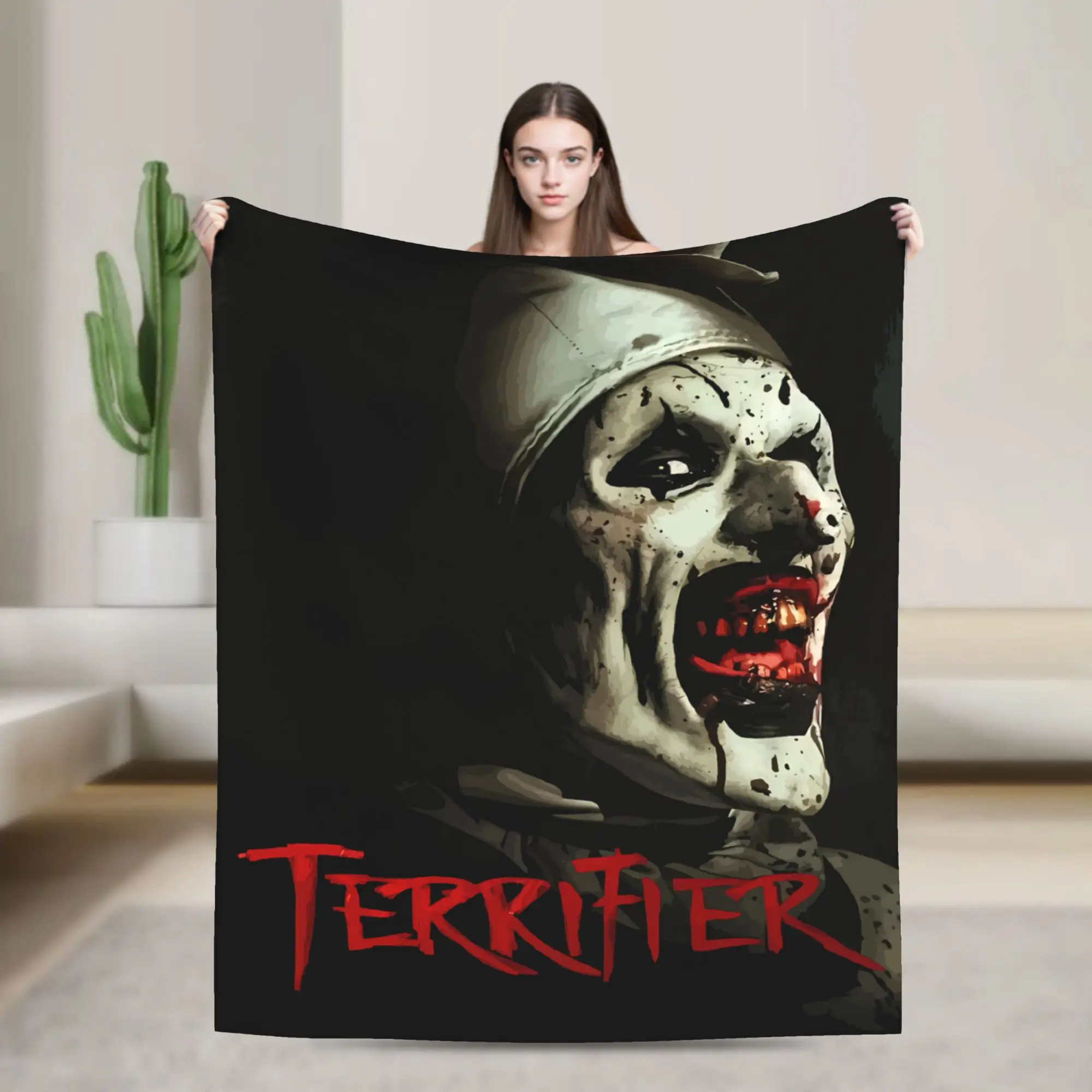 Terrifier Movie Blanket Quality Soft  Throw Blanket Winter Kids Adult Home Decor Street Trend Bedspread