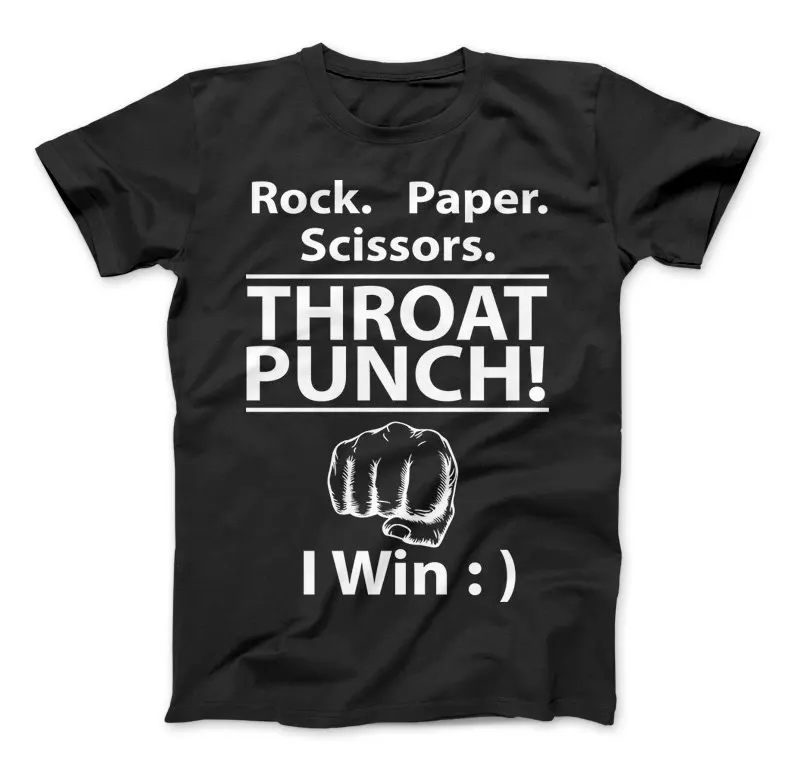 Rock Paper Scissors Throat Punch I Win Funny T Shirt Adult Games Great Idea