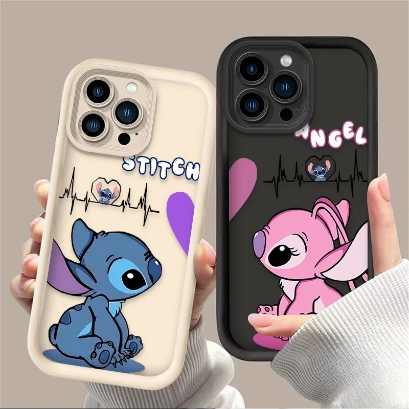 Hot Cartoon Simplicity Stitch Angel Heartbeat Phone Case for Google Pixel 9 8 7 8A 7A Pro XL Soft Silicone TPU New Back Cover