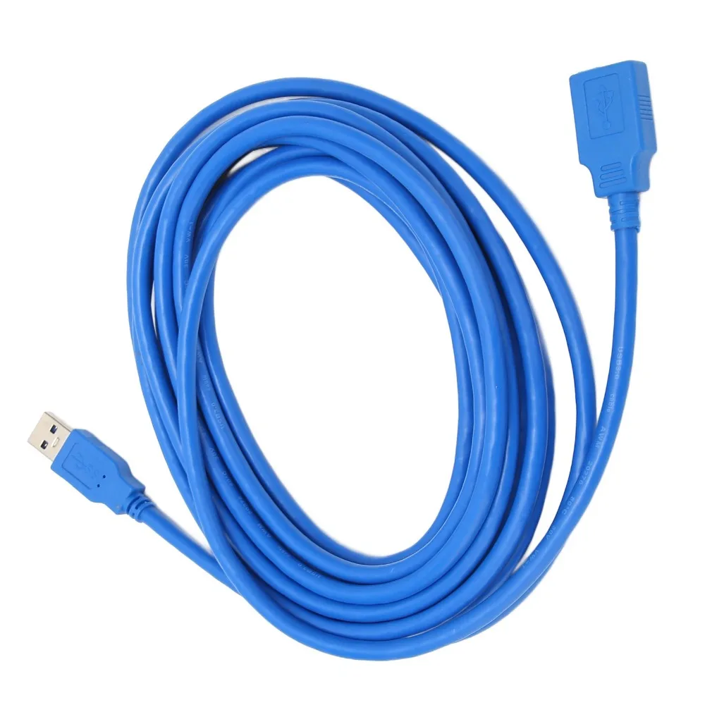 

Portable 5Gbps Speed USB 3.0 Extension Cable Lightweight Blue High Speed Data Cable 5 Meters USB A Male Female Cable Home
