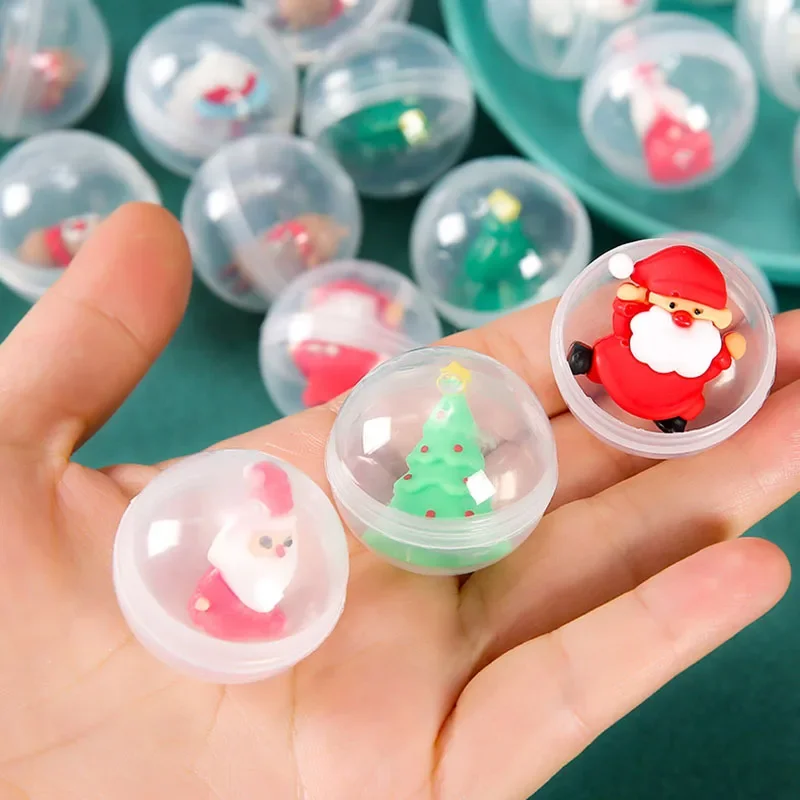 20 قطعة الكرتون 32 مللي متر عيد الميلاد دمية كبسولة البيض الكرة لعبة للأطفال حفلة عيد الميلاد تفضل المدرسة مكافأة صندوق الكنز بيناتا الحشو