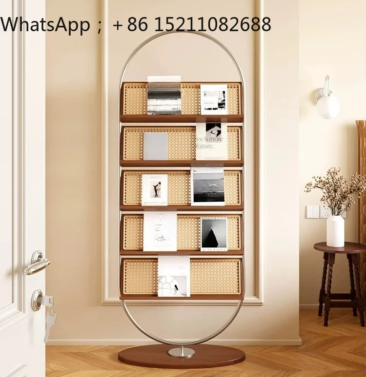 SCY medieval stainless steel book and newspaper rack multi-layer magazine rack reading newspaper rack