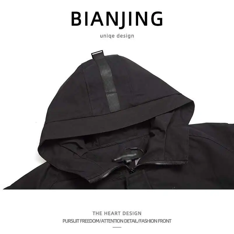 Spring And Autumn Dark Style Gothick Brand Cargo Jacket For Men, Loose High Street Hoodie, Drifting Jacket, Flying