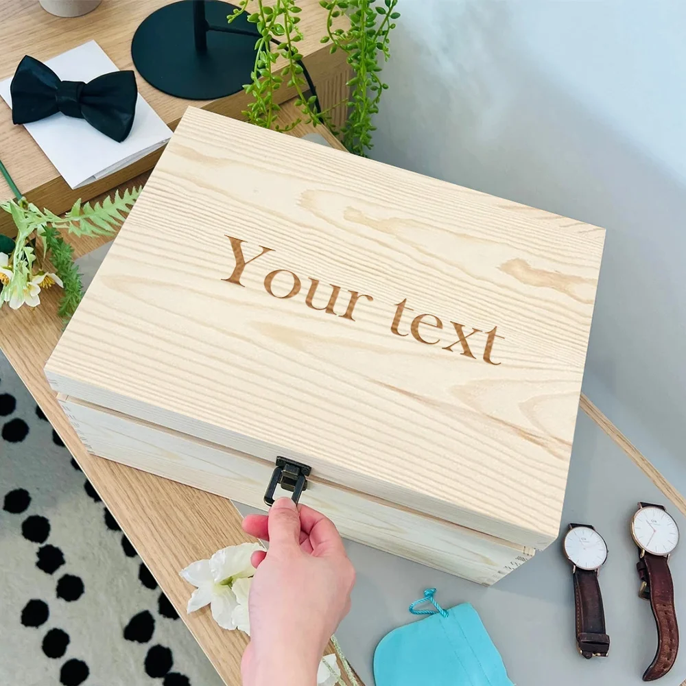 Custom Wood Home Storage Box with Lid and Clasp, Personalized Keepsake Box, Craft Gift Box, Postcard Organizer the best gifts.