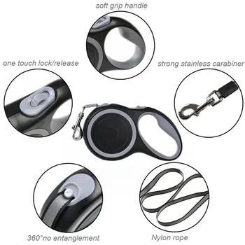 Durable, reliable heavy duty retractable nylon leash for large dogs - an ideal choice for pet owners of big breeds - automatic a 2