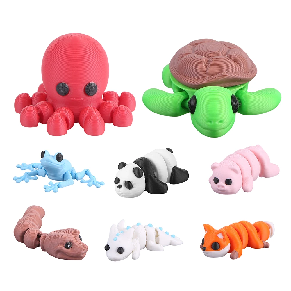 8/16pcs 3D Printed Mini Animals Fidget Toy Small Animal Figures Cute Animals Toys for Kids Birthday Gifts for Boys Girls