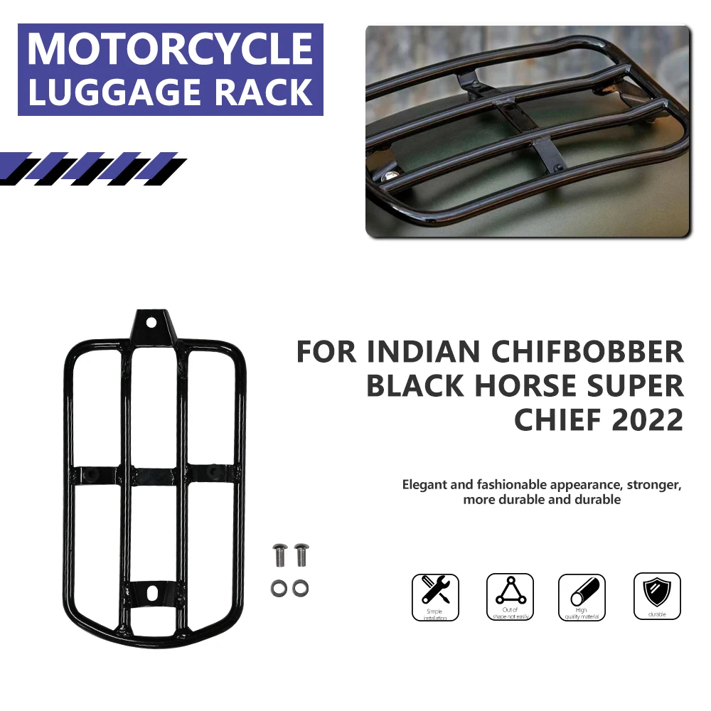 

For Indian Chief Bobber Dark Horse 2022 Motorcycle Rear Fender Solo Rack Steel Rear Fender Bolt on Solo Luggage Rack Motorcycle