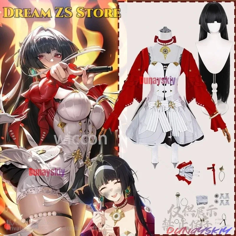 

XT8Anime Game Zenless Zone Zero ZZZ Cosplay Astra Yao Idol Costume Red Coat Dress Lolita Wigs For Girls Woman Halloween CusXT6@!