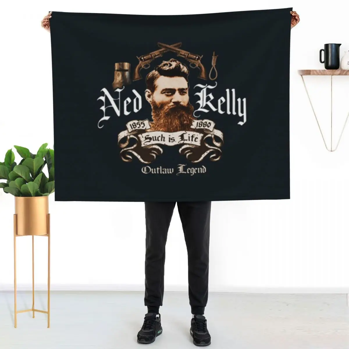 Ned kelly Throw Blanket Retros Cute Plaid Flannel Fabric Extra Large Throw Travel Beautifuls Blankets
