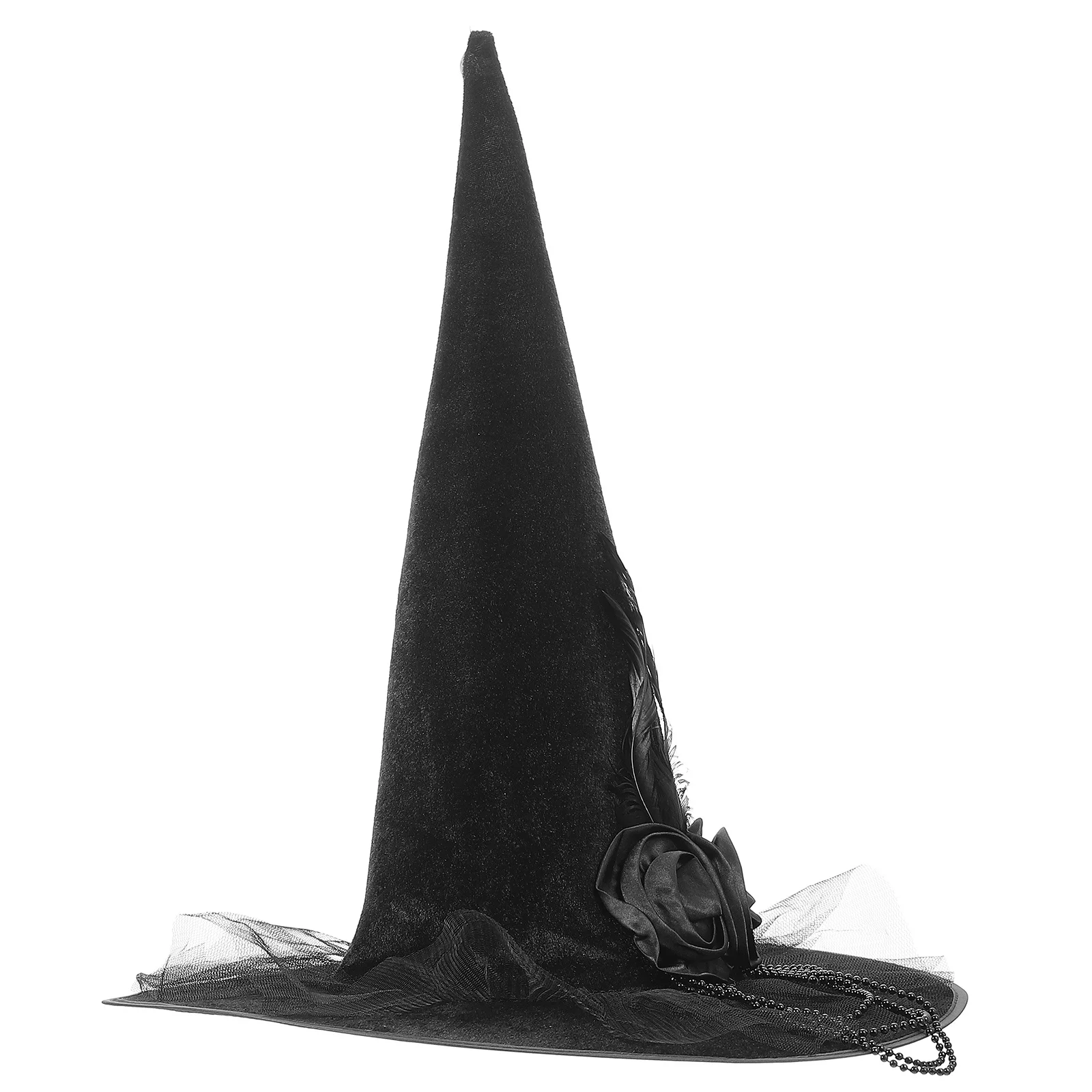 Halloween Witch Hat Women Classic Wide Brim Lightweight Witch Cap Cosplay Prop Halloween Costume Accessory Party Photo