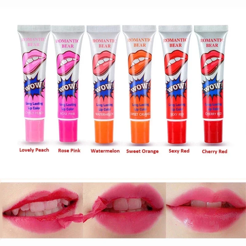 Lápiz labial líquido Magic Peel Off para mujer, tinte de brillo de labios de larga duración, resistente al agua, tatuaje de labios increíble, maquillaje cosmético, 6 colores