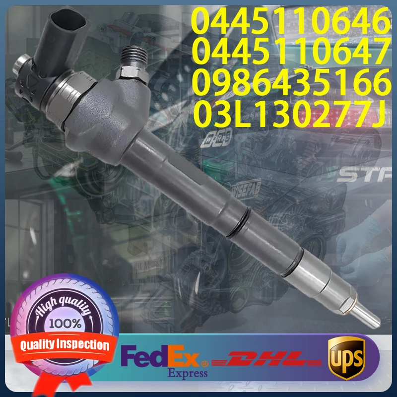 0445110646 0445110647 0986435166 03L130277J/Q 03L130855CX Iniettore Common Rail per Audi Skoda Volkswage 2.0TDI Motore