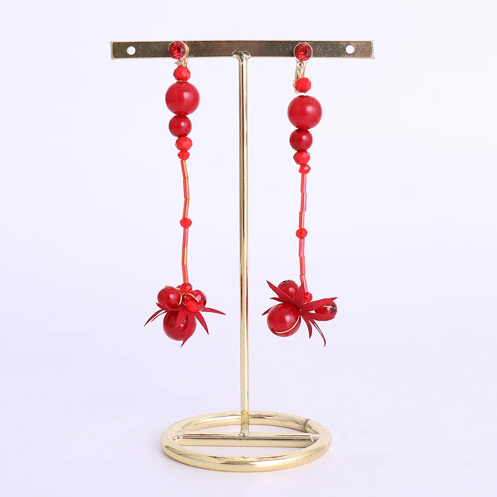 

1Set Pearl Bride Hairband Red Flower Bridal Headdress Chic Hair Clasp Wedding Accessory Women Headband Women Headband