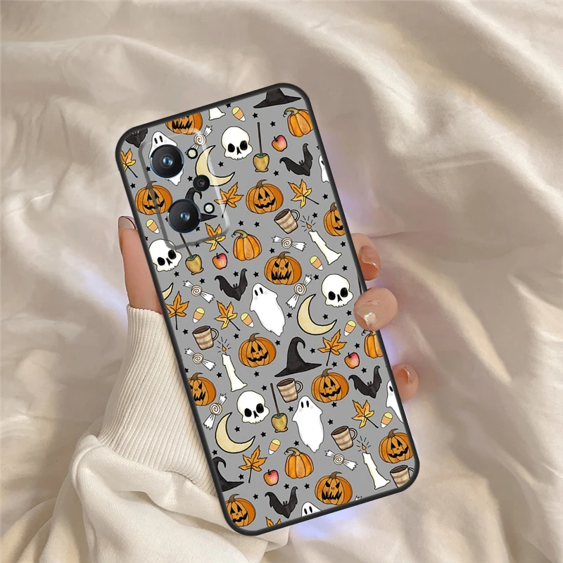 Halloweenowy dyniowy Horror dla Realme C55 C35 C33 C31 C30 C25 C21Y C15 C11 GT Neo 5 3 2 Realme 9 10 11 Pro Plus etui