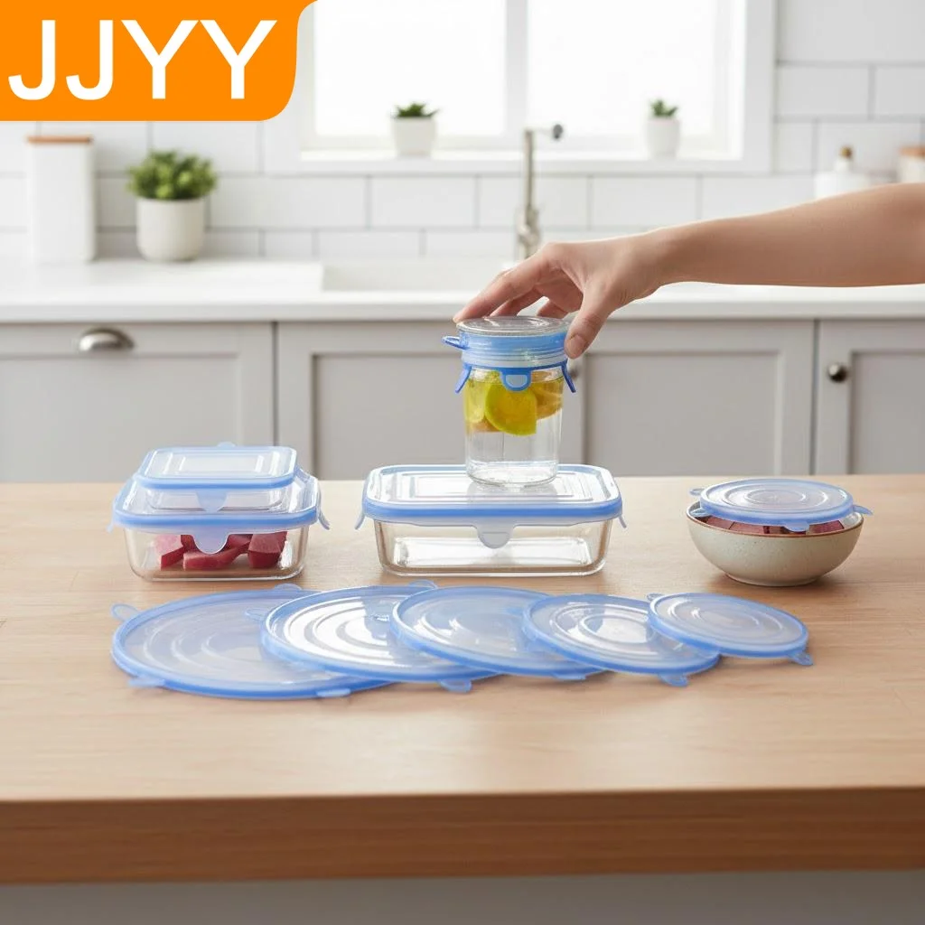 Reusable Silicone Stretch Lids Universal Food Covers Round Square Kitchen Pot Pan Lid Cooking Accessories