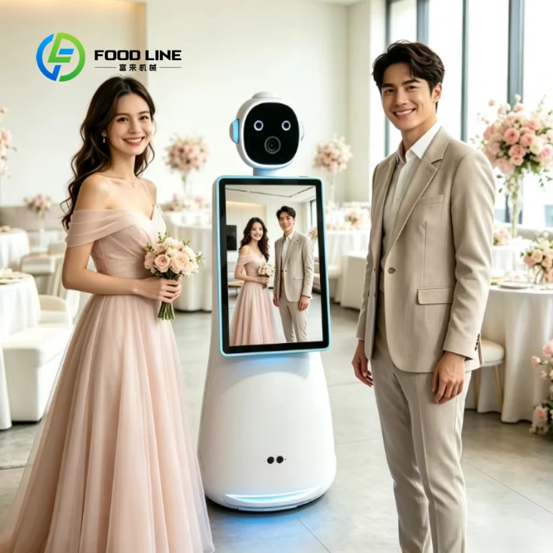 Customized Robotic Photo Booth Mobile Ramble Model for Wedding Party Celebration Rent Remote Print Photography Robot