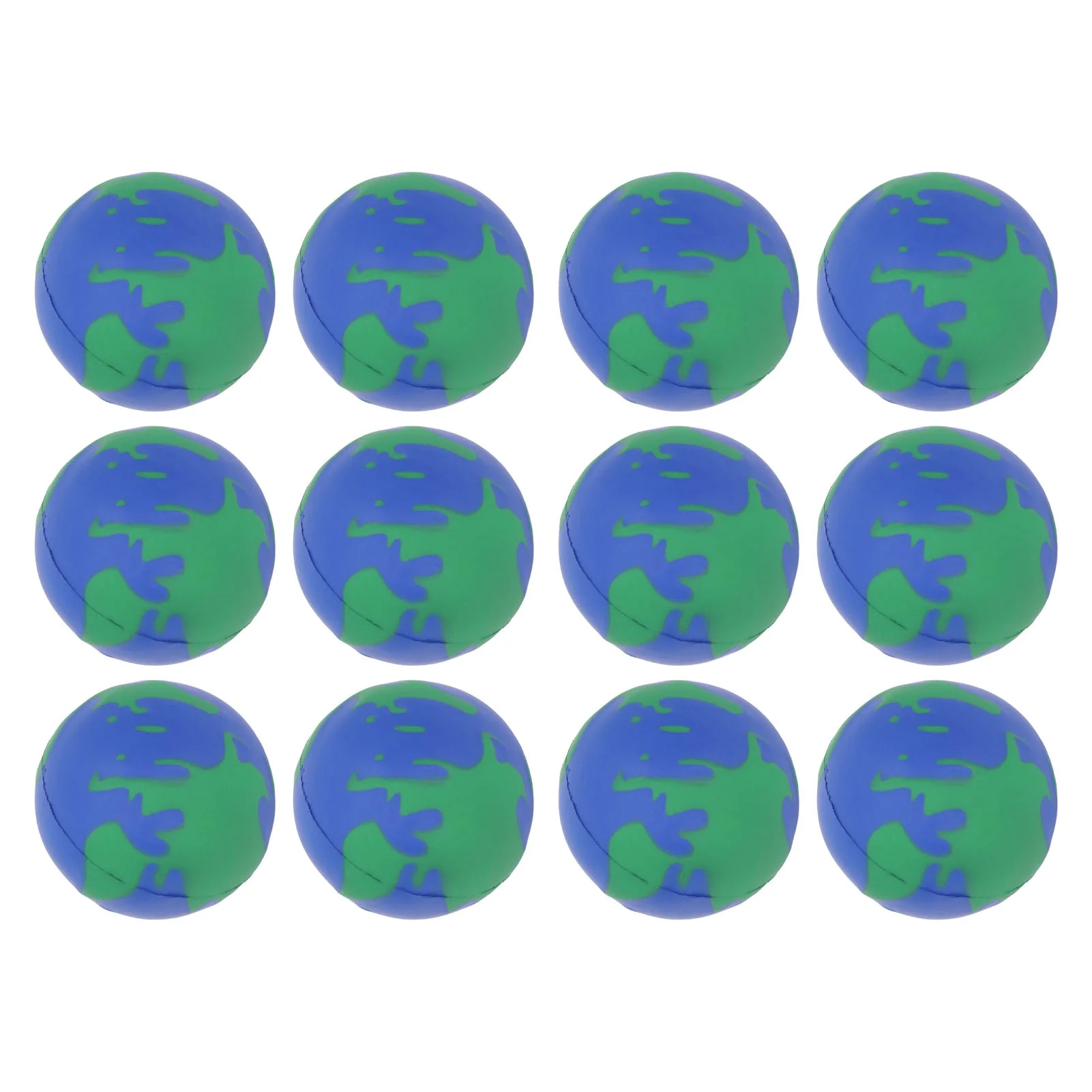 12PCS Globe Soft Ball 63mm Squeezable PU Portable Earth Stress Relief Balls for Kids Adults