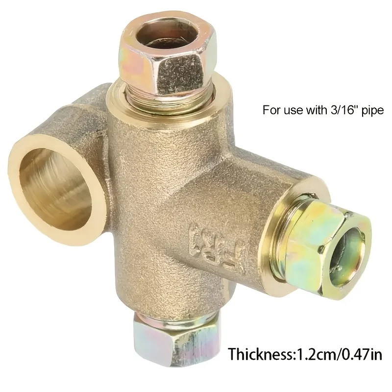 1pcs Car Brake Pipe Line Extension Brass Connector Joint 3way Brake Pipe Union Nut Moto Brake Hose Pipe Fitting Car Accessories