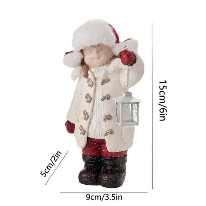 Christmas Children\'s Lantern Figurines Christmas Children\'s Lantern Sculpture Figurines Christmas Doll Lantern Decorations