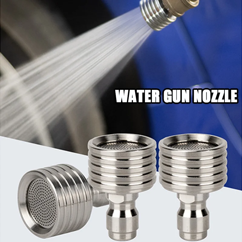 High Pressure Water Gun Interface Washing Nozzle Stainless Steel Shower 1/4 Quick Connect Wash Cars Garden Urban Tool