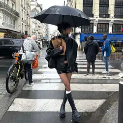 French Fashion Black Standing Collar Leather Jacket 2025 Women's Autumn and Winter New Versatile Coat Female Clothing