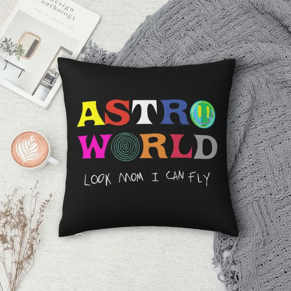 ASTROWORLD Look Mum I Can Fly Pillowcase Pillows Cover Cushion Comfort Throw Pillow Sofa Decorative Cushions for Home Bedroom