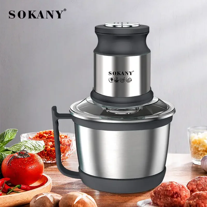 

Food Processors Electric, Meat Grinder 3L Stainless Steel Meat Blender Food Chopper for Meat, Onion, Garlic, Vegetables