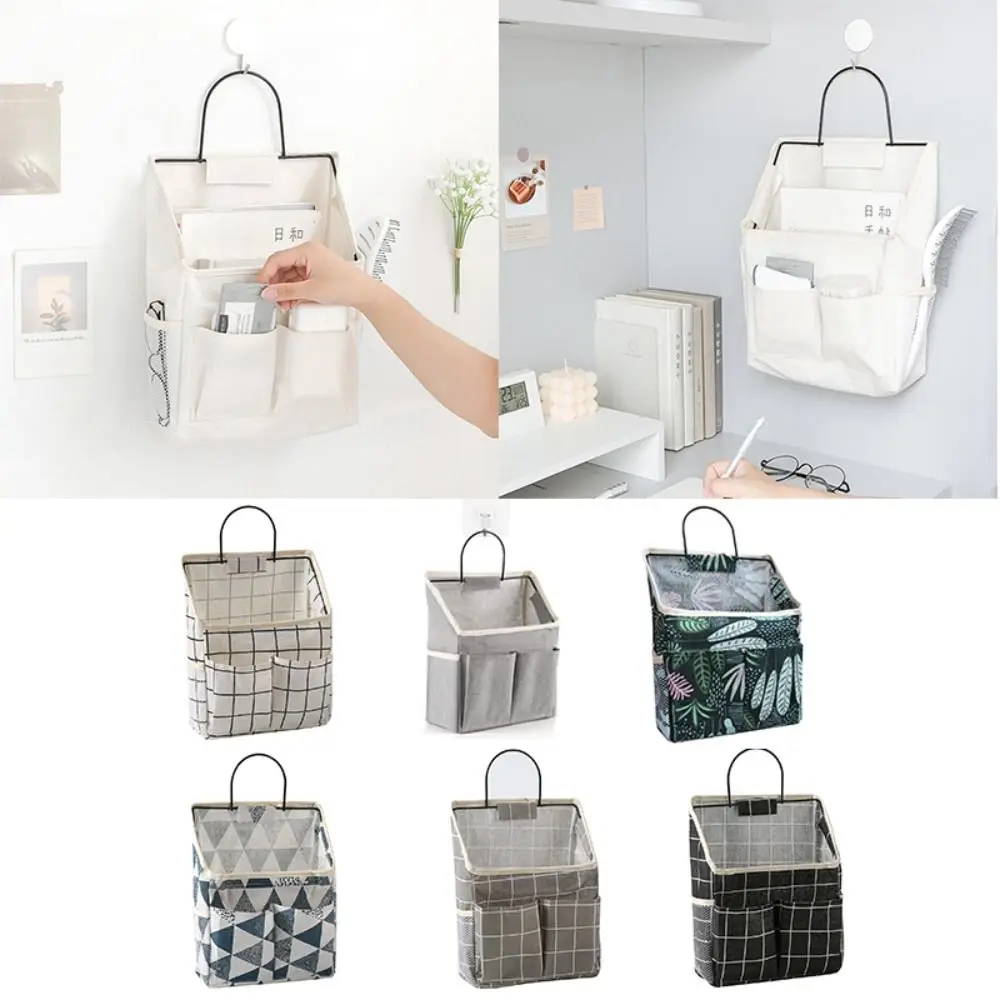 Wall Mounted Multiple Pockets Storage Bag Waterproof Hanging Bag Bedside Organizer Sundries Storage Pouches For Home Dormitory