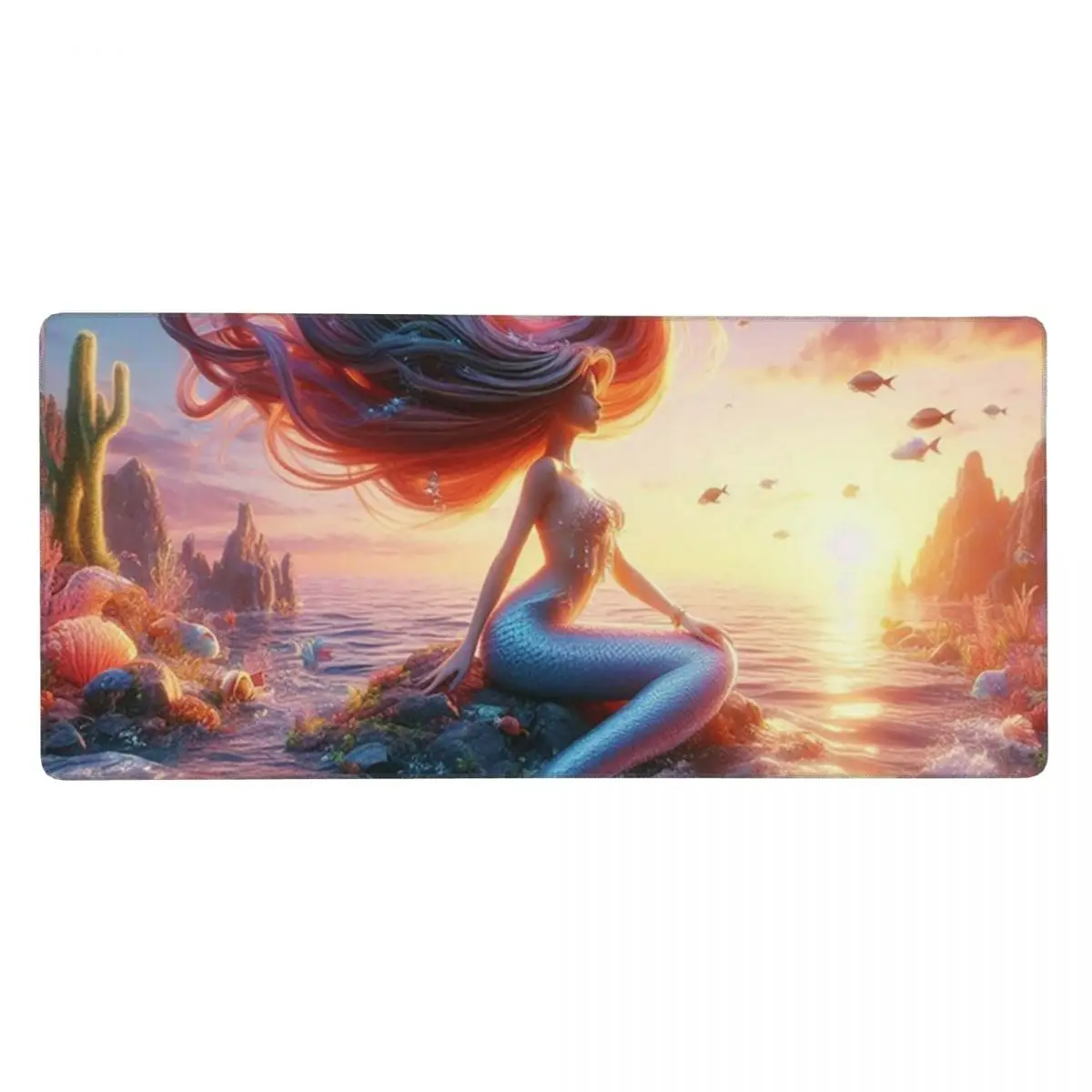 Vibrant Mermaid Design Large Mouse Pad Computer Keyboard Mouse Mat Gamer PC Laptop Desk Mat Office Accessories Table Mats