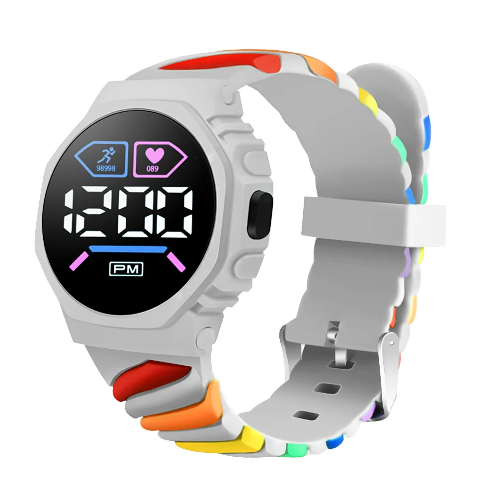 New Kid's Watches Color Silicone Strap Sports Digital Electronics Watches for Children Boys Girls Students Kids Watch Montre
